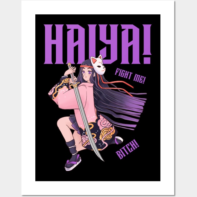 Haiya Anime Girl Wall Art by Riel